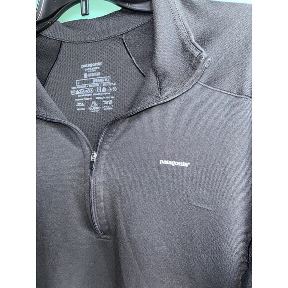 Patagonia Large Capilene 2 Base Layer 1/2 Zip Mens Large Pullover Black - Picture 6 of 8